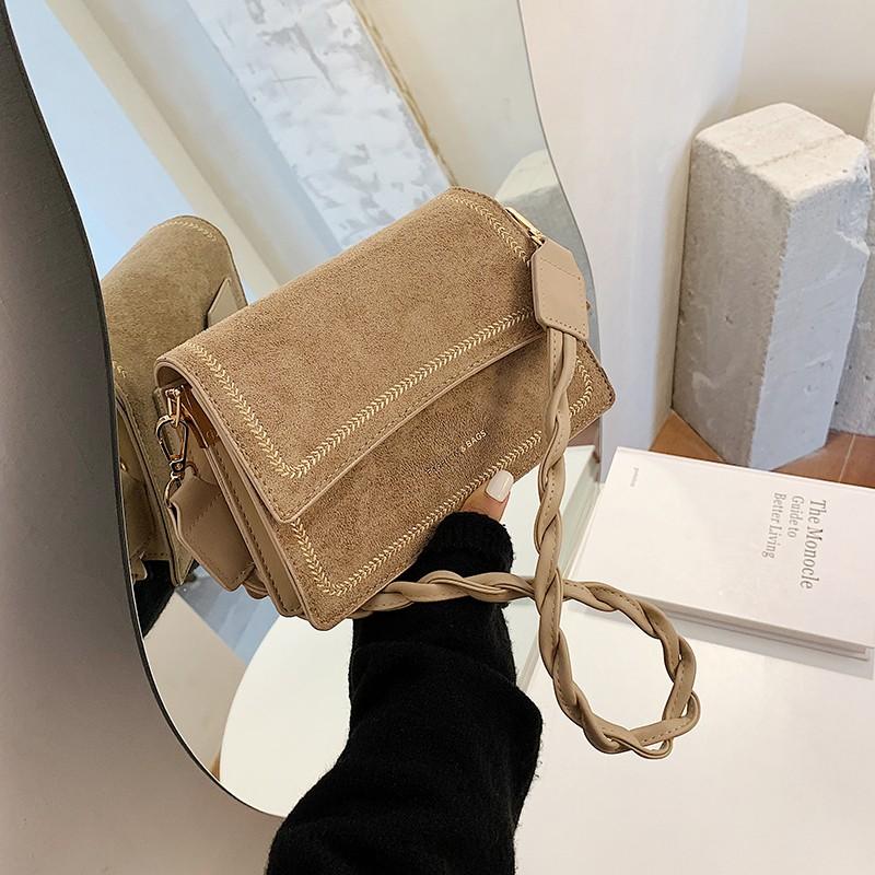 

Handbags Women 2021 Fashion Suede Handbag Women Small Underarm Bags Fashion Pu Leather Retro Mini Suede Shoulder Bags, Black