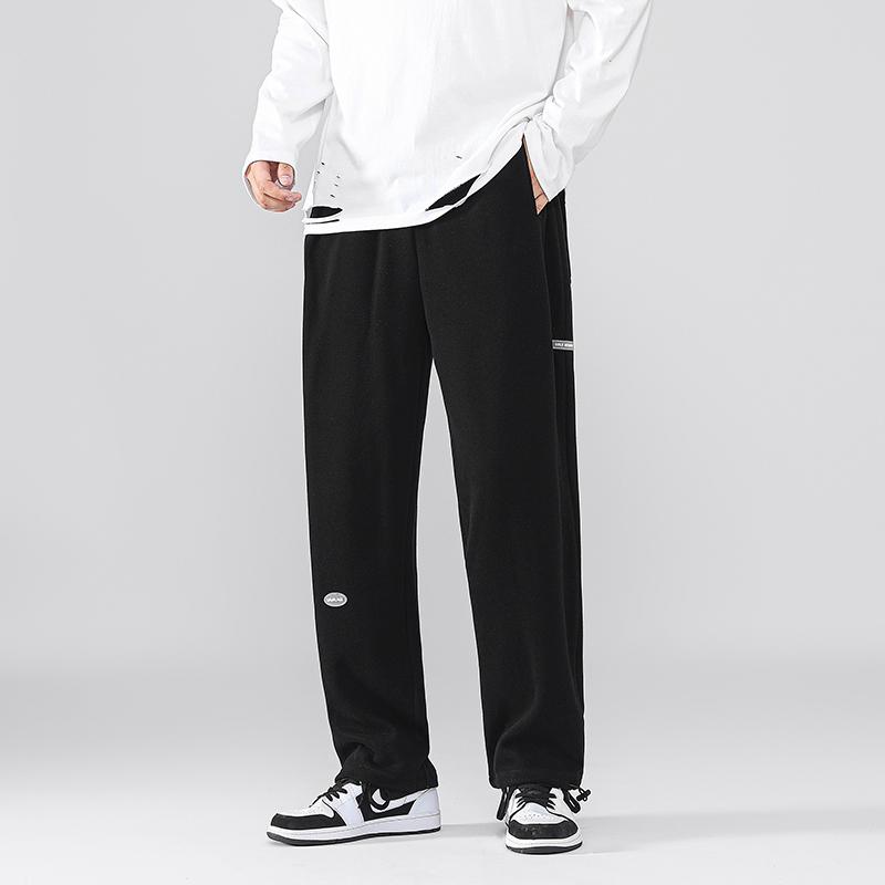 

Men's Pants 2021 Casual Korean Long Autumn And Winter Handsome Loose Large 100Kg Spring Sports Trend Running Trousers, Black