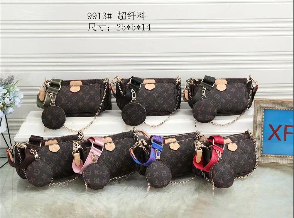 

2021 LOUIS VITTON LV Piece Set Bags Women Leather Handbags Luxury Evening Shoulder Bag Purse Tote x, Red;black