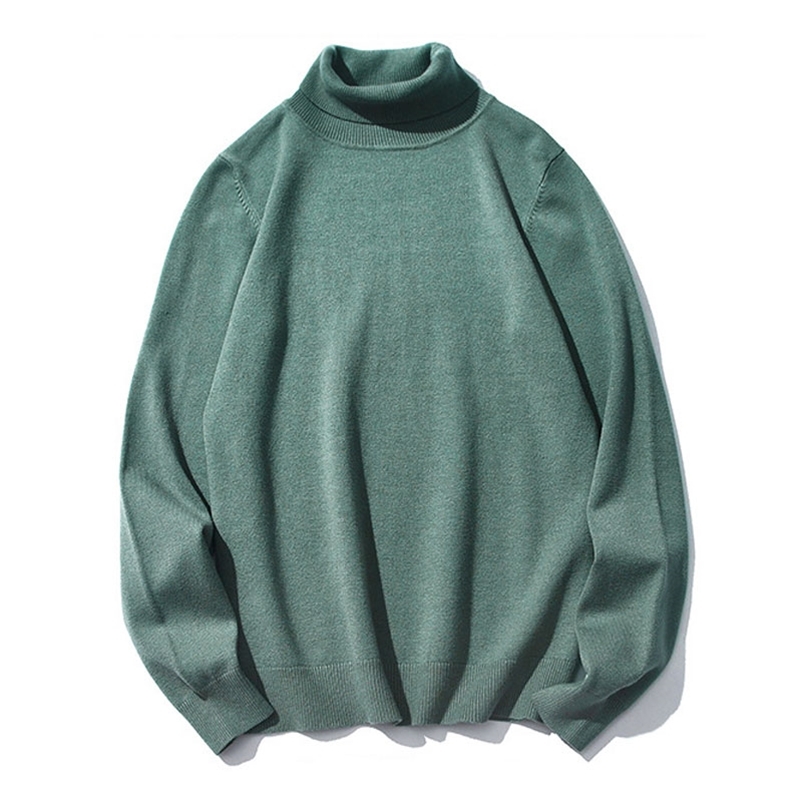 

High Quality Fashion Autumn Winter Men's Warm Turtleneck Sweater Casual Comfortable Pullover Thick Sweater Male 211018, Orange