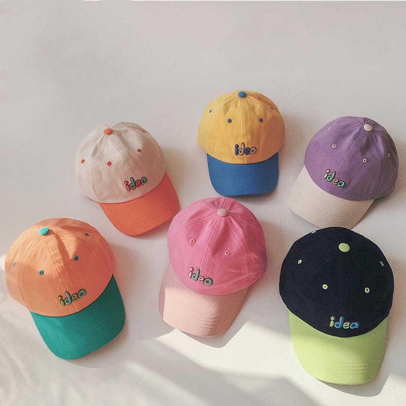 

Caps & Hats Children's Baseball Hat Contrast Color Cotton With Embroidered Cosquette Boys And Girls Casual Sunhat Kids Fashion Accessories, Yellow