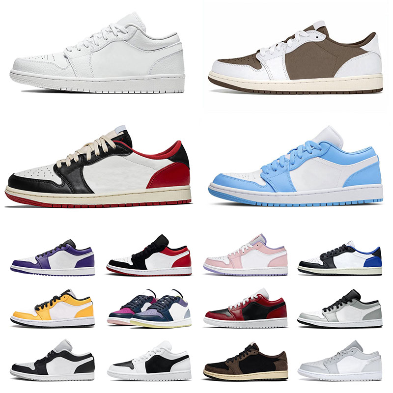 

Newest Jumpman 1 Mens Trainers Basketball Shoes TS x Fragment Women Reverse Mocha UNC Sports Triple White Chicago Flip 1s Low Designer Sneakers Grey, 36-45 mocha