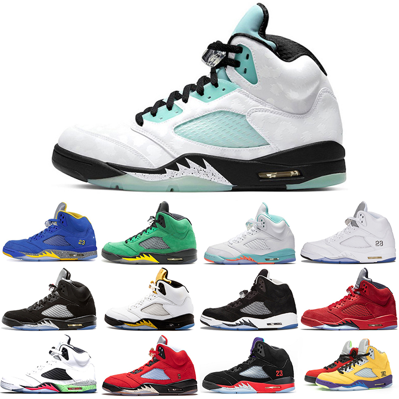 

Basketball shoes Jumpman 5s Mens Top 3 Fab 5 SP Olympic Metallic Gold Alternate Bel Island Green trainers breathable outdoor sports sneakers size 40-46, Blue suede