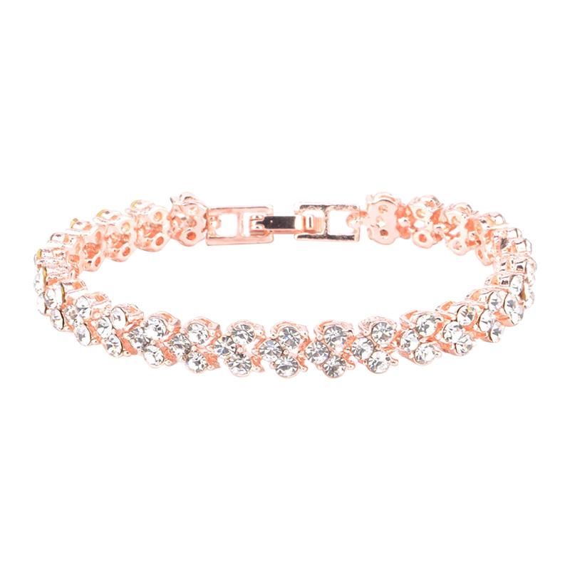 

Charm Bracelets On Hand For Women 2021 Woman's Bracelet Gold Crystal Rhinestone Jewelry Female Birthday Valentine's Gift, Golden;silver