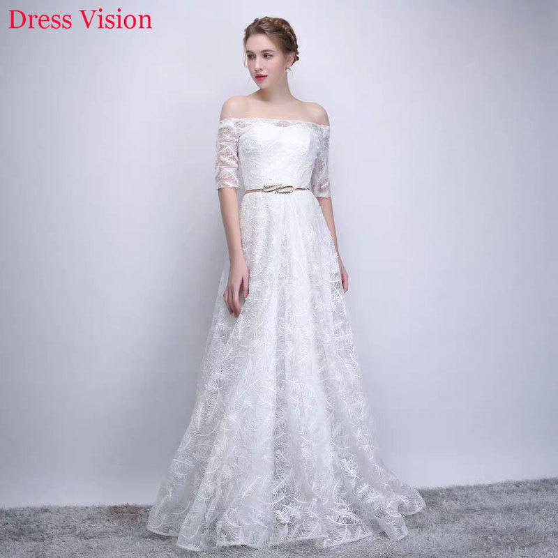 

2021 Lace Off the Shoulder Wedding Vestidos Novia Half Sleeves Robe Marie Vestido Festa De Casamento 2cba, Same as image