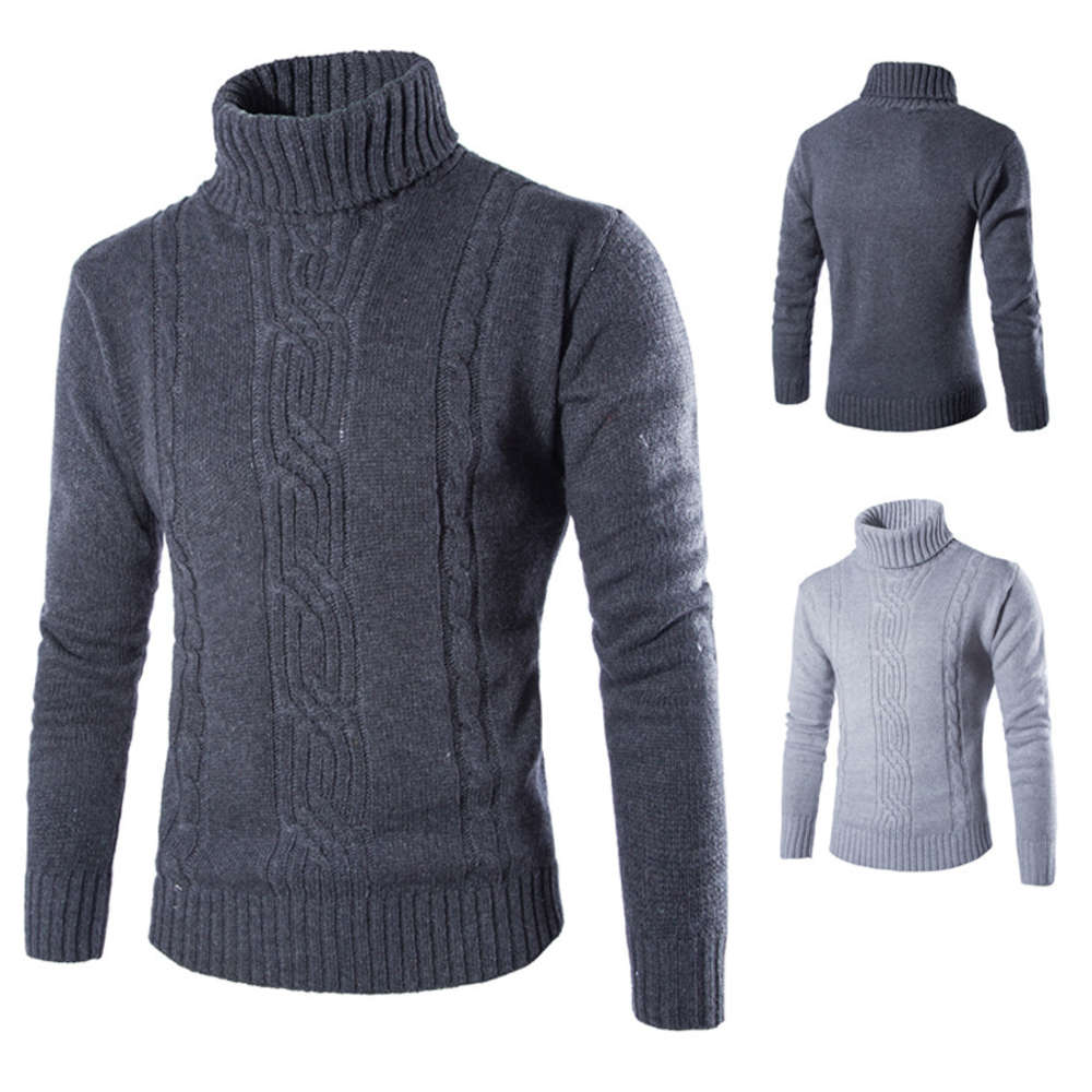 

New men's fashion jacquard sweater solid color British casual pullover y036, White;black