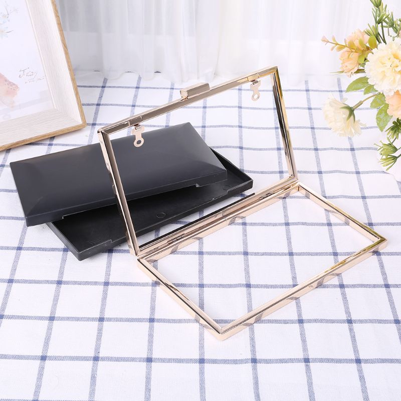 

Hot Sell Metal Frame Box Purses Handles for DIY Handbags Evening Bag Clutch Accessories 210302, Black