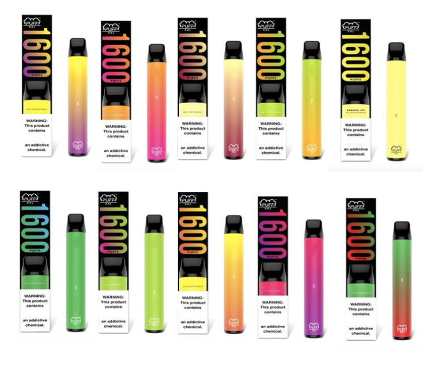 

Puff XXL 1600 Puffs Disposable Device Pre-Filled Vape Pen 20+ Colors Electronic Cigarettes 1000 mAh Battery