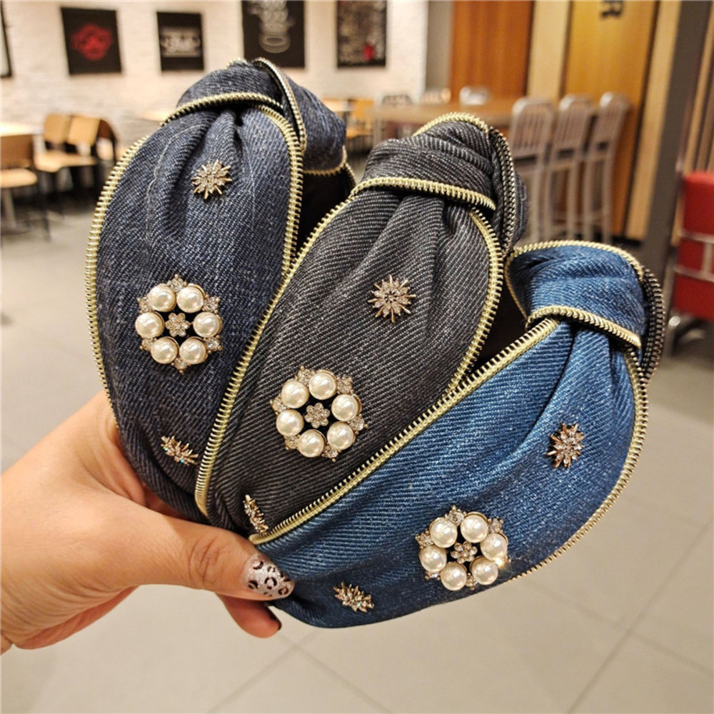 

Hair Wide Strap Headband Hoop Women Fashion Knotted Hairband Soft Cloth Head Wear Elastic Cross-head AccessoriesVintage Knotted, #1