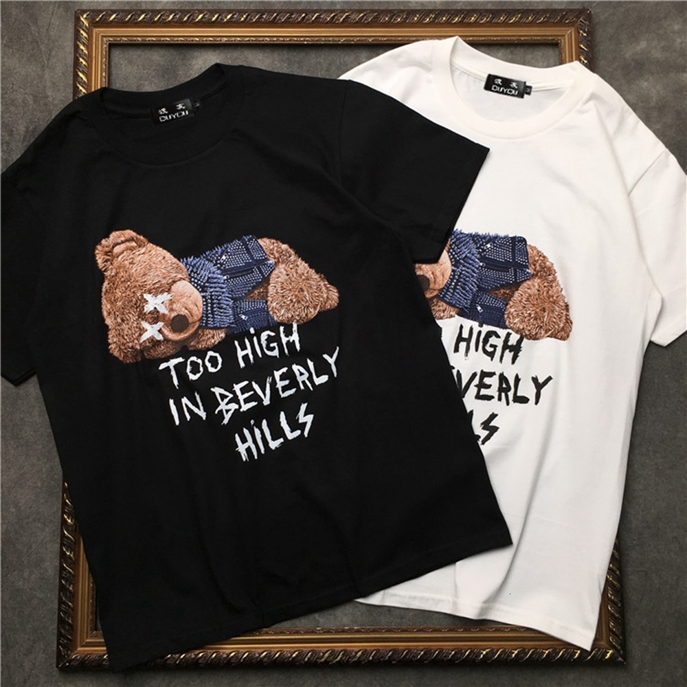 

2021 Barrett Short Sleeve T-shirt Male Summer New Comfortable Round Neck Bottoming Tshirt Youth Trend Printing Clothing U9da, White