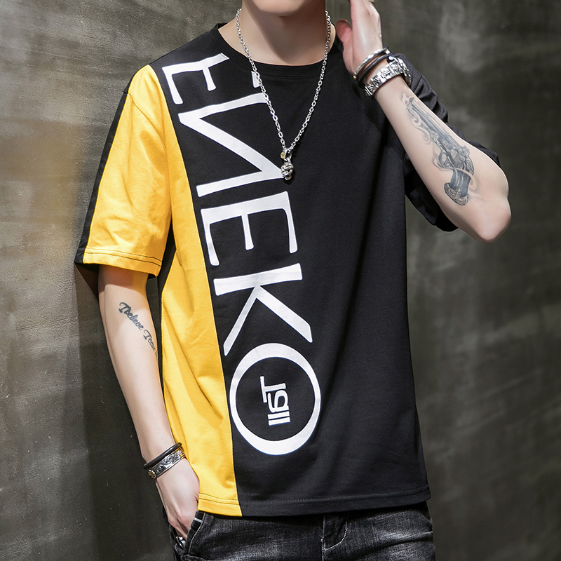 

2021 New Men's Summer 100% Cotton O-neck Loose Printed Men Tshirt Casual Knitted Mens T-shirt Tops High Quality Size M- P1of, Beige