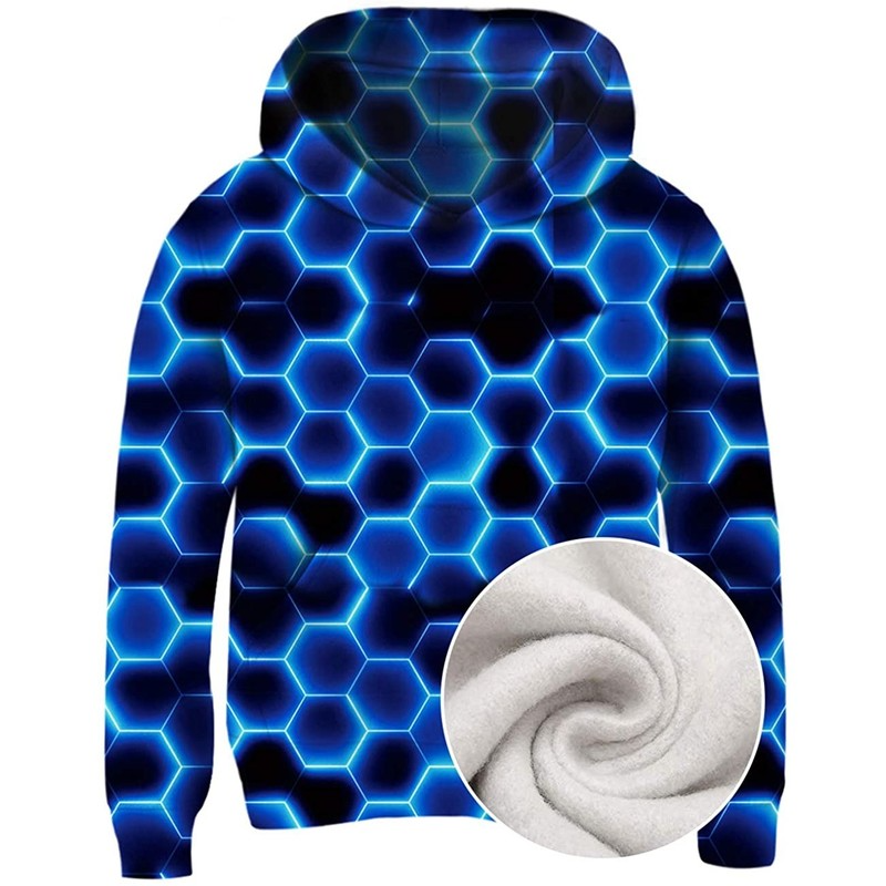 

Black flower pattern novelty hoodie for boys and girls 3D printing pullover hooded sweatshirt with pocket 100-160