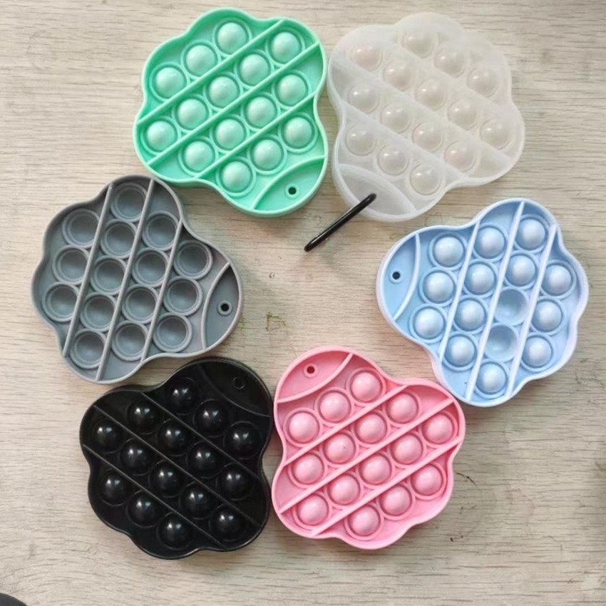 

Push Pop Bubble Fidget Toy Simple Dimple Keychains Fidget Toys Cat Paw Puzzle Finger Bubble Flipping Board Anti Anxiety Stress Relief G3403
