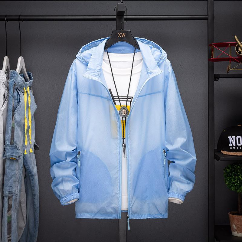 

Men's Trench Coats 2021 Style Coat Women's Summer Outdoor UV-Protection Quick Drying Clothes Sports Hooded Wind Shield, Ink 2168 white