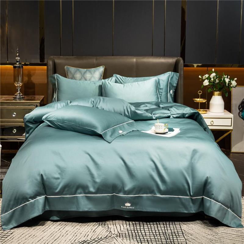 

Egyptian cotton Pure color comforter bedding set bed cover bedsheet pillowcase, Green