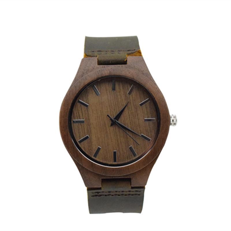 

Wristwatches 2021 Est Fashion Wulnut Mens Wristwatch Business Watch For Husband With Genuine Leather Watchband Gifts, Walnut