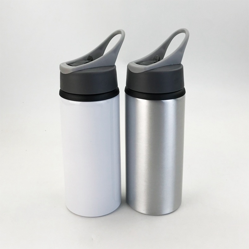 

Sublimation Aluminum Blanks Water Bottles 600ML Heat Resistant Kettle Sports White Cover Cup Big Mouth Suction Nozzle Sea Shipping WWA173