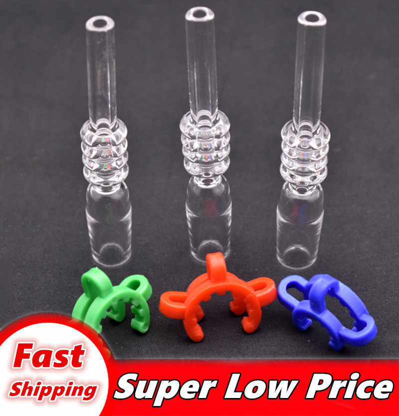 

Cheapest Quartz Tip for Mini Collector Kits 10mm 14mm 18mm male With Free Plastic Keck Clips Quartz NC Tips