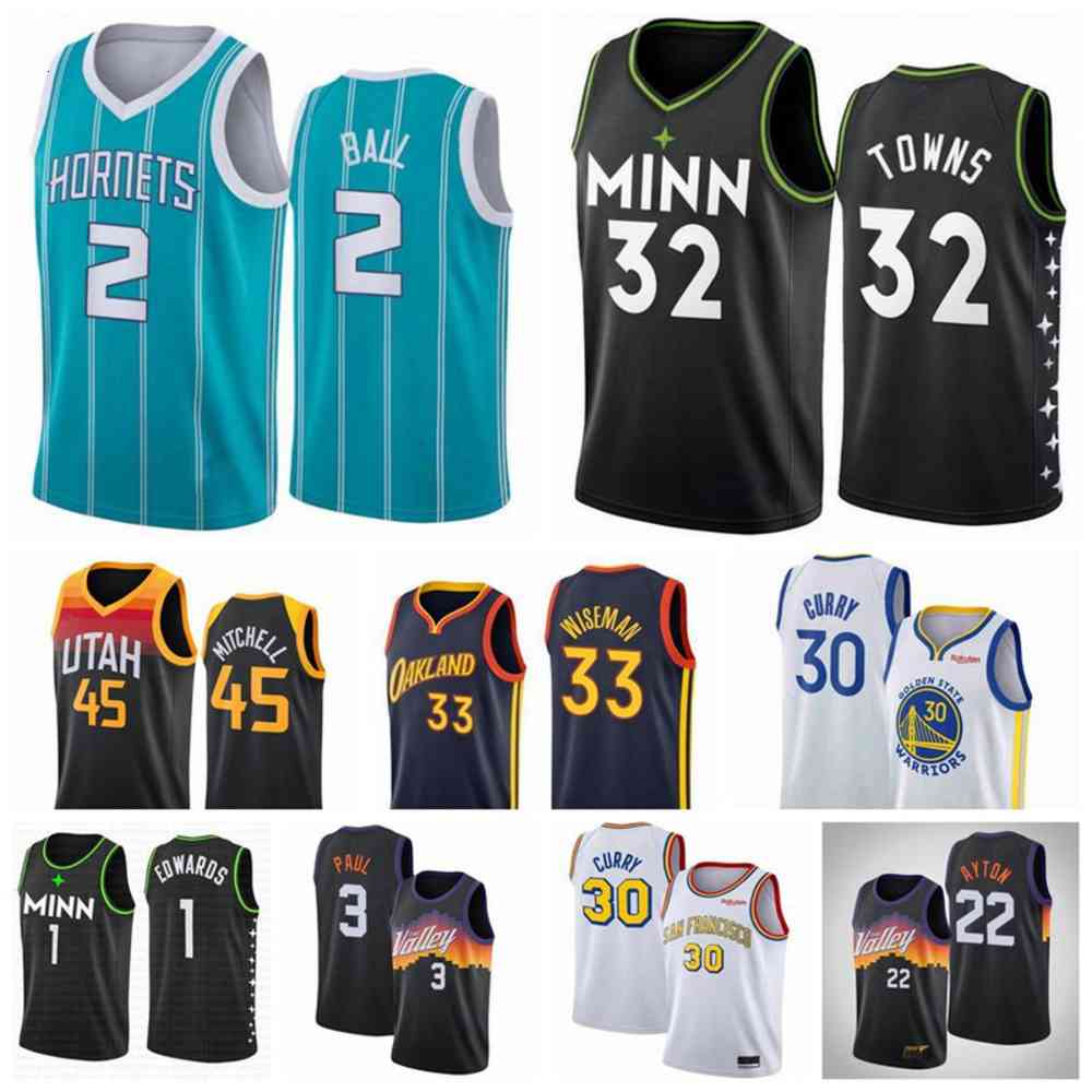 

Stephen 30 Curry Basketball Kevin 21 Garnett 33 Wiseman Jersey LaMelo 2 Ball Anthony 1 Edwards Karl-Anthony 32 Towns Ayton 11 Thompson Mens, As photo