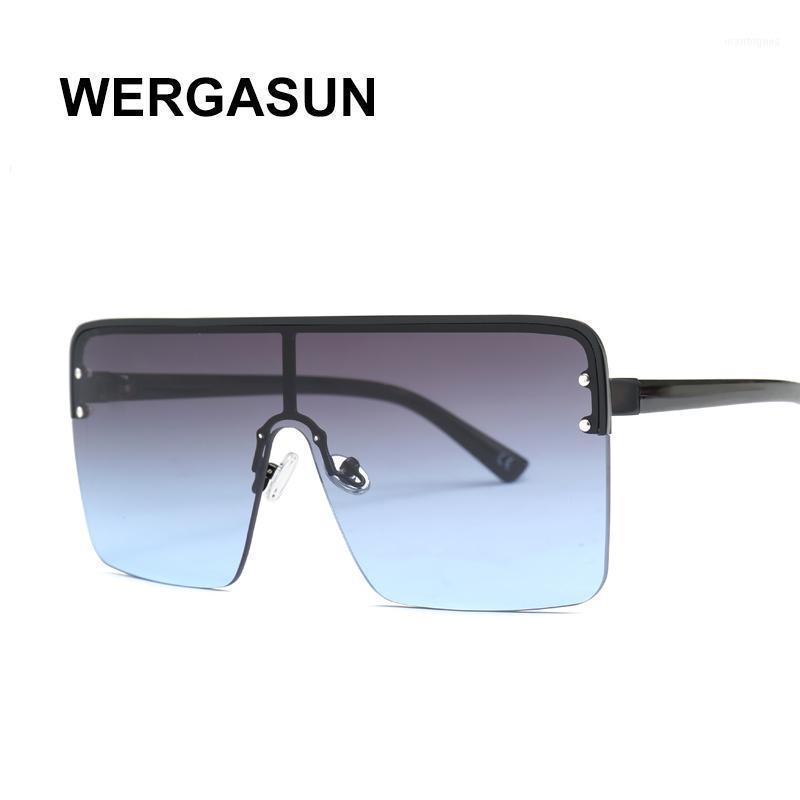 

Sunglasses WERGASUN Fashion Oversized Square Women 2021 Brand Designer Vintage Gradient For Men Eyewear UV4001
