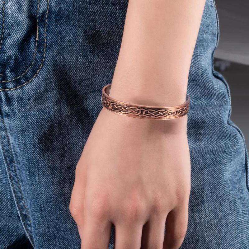 

Bangle Red Copper Magnet Bracelet European And American Retro Energy Magnetic Unisex Vintage Adjusting Jewelry