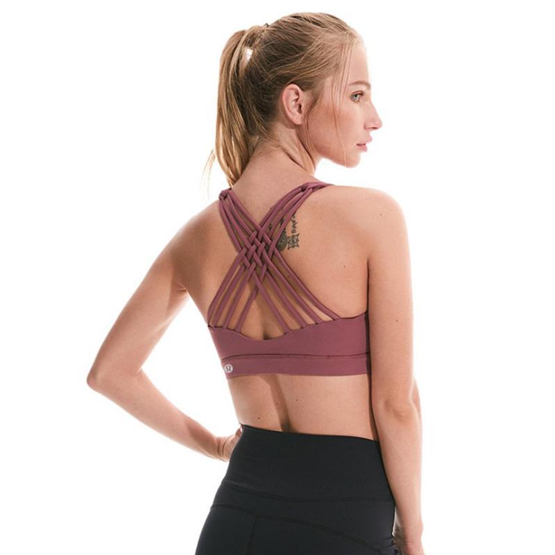 

Sports Underwear Women' Vest Push up Big Breasts Shaping Yoga Beauty Back Gym Bra High Strength Shockproof, Black