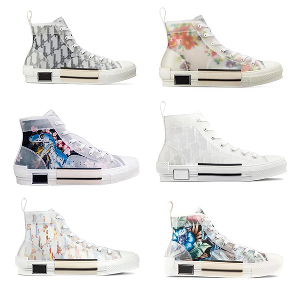 

Platform Sneakers Technical Canvas Shoes Oblique Sneaker Men Women Low-cut Shoes 3M Flowers Dinosaur Zebra High-top Trainers Rubber Sole With Box, Color 25