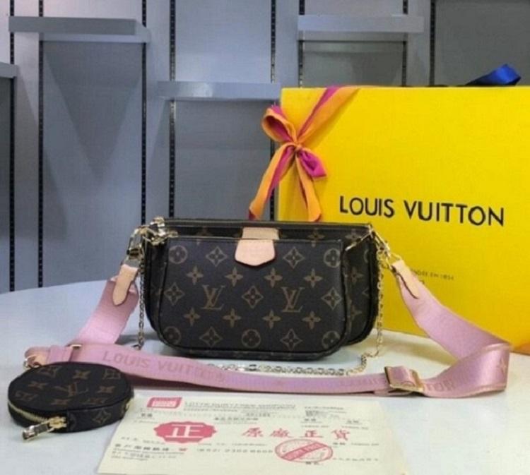 

LVLOUISVITTON VUTTON MULTI POCHETTE ACCESSOIRES Designers Shoulder Bags luxury women crossbody Leather handbags purses lady tote with Coin Purse wallet, Green