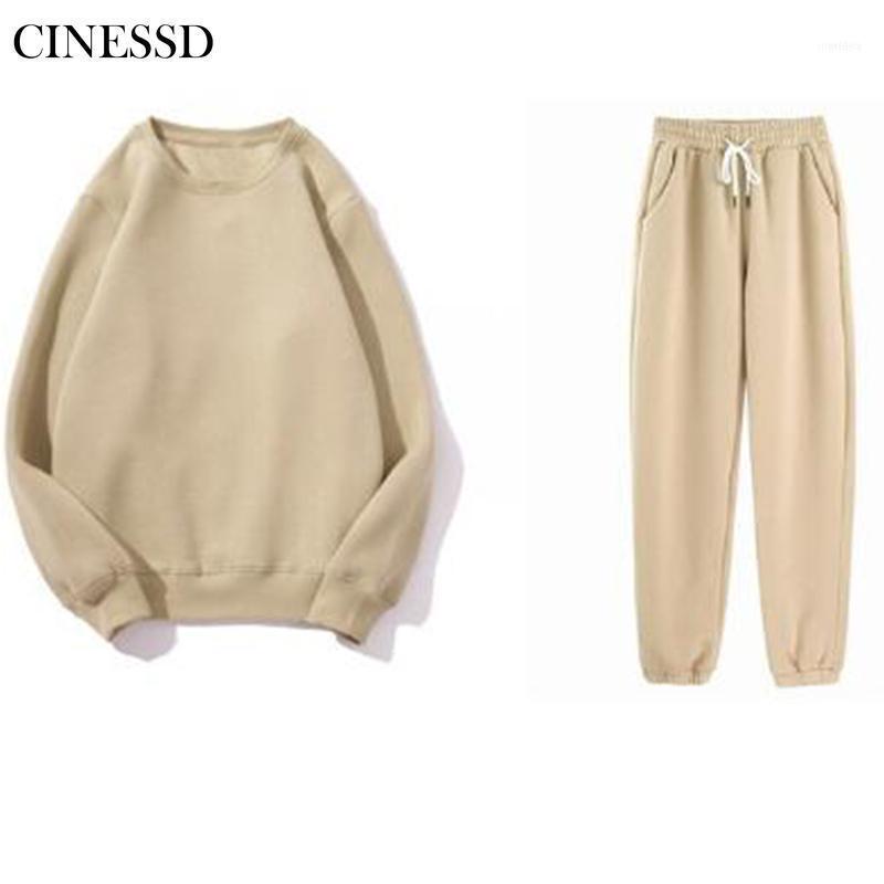 

Women' Tracksuits 2021 Autumn Winter Fleece Hoodies Two Piece Set Womens Jogger Pants Thick Warm Clothes Solid Color Jacket1, Army green