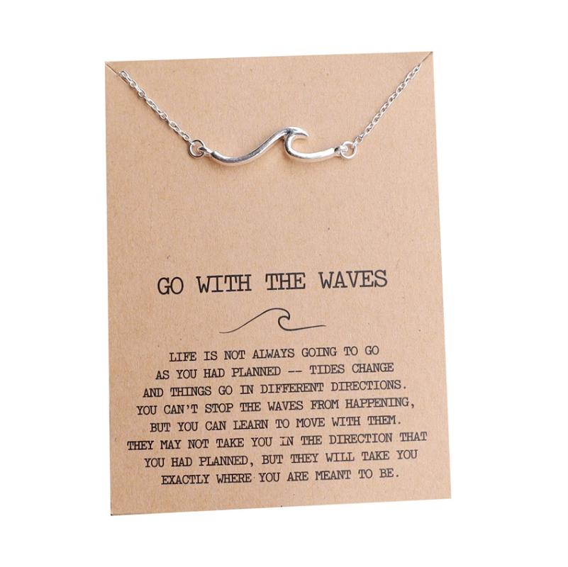 

Chains Beach Nautical Surfing Waves Pendant Necklace Famale Party Jewelry Gift