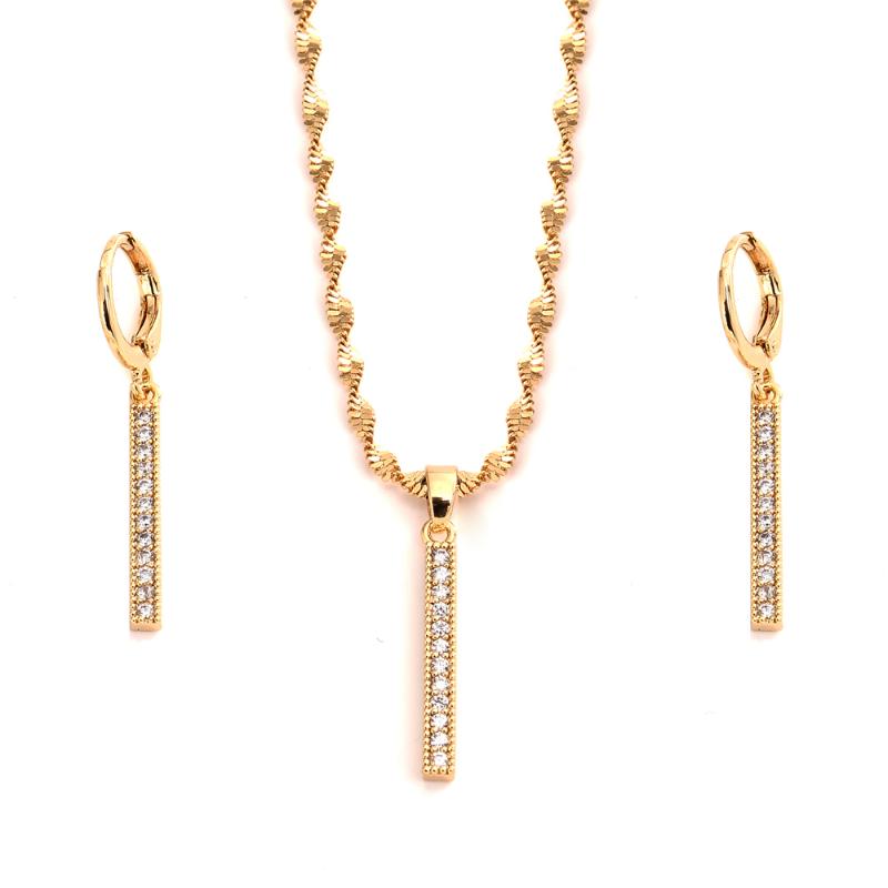 

Earrings & Necklace Gold Zircon Gem Eritrea Habesha African Bride Wedding Jewelry Gift Pendant Charm, Silver