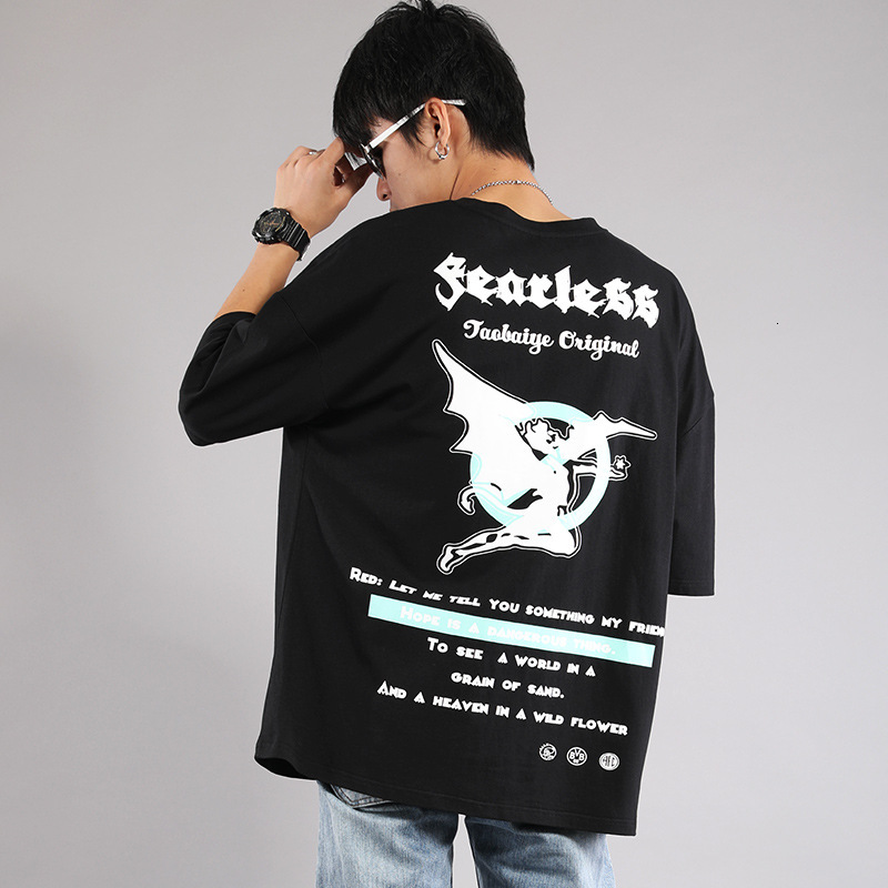 

2021 New Clothing Hip Hop o Neck Short Sleeve Men's t Shirt Men Fashion Print Tshirts Casual for Male T-shirt Tops Plus Size 4fir, Black