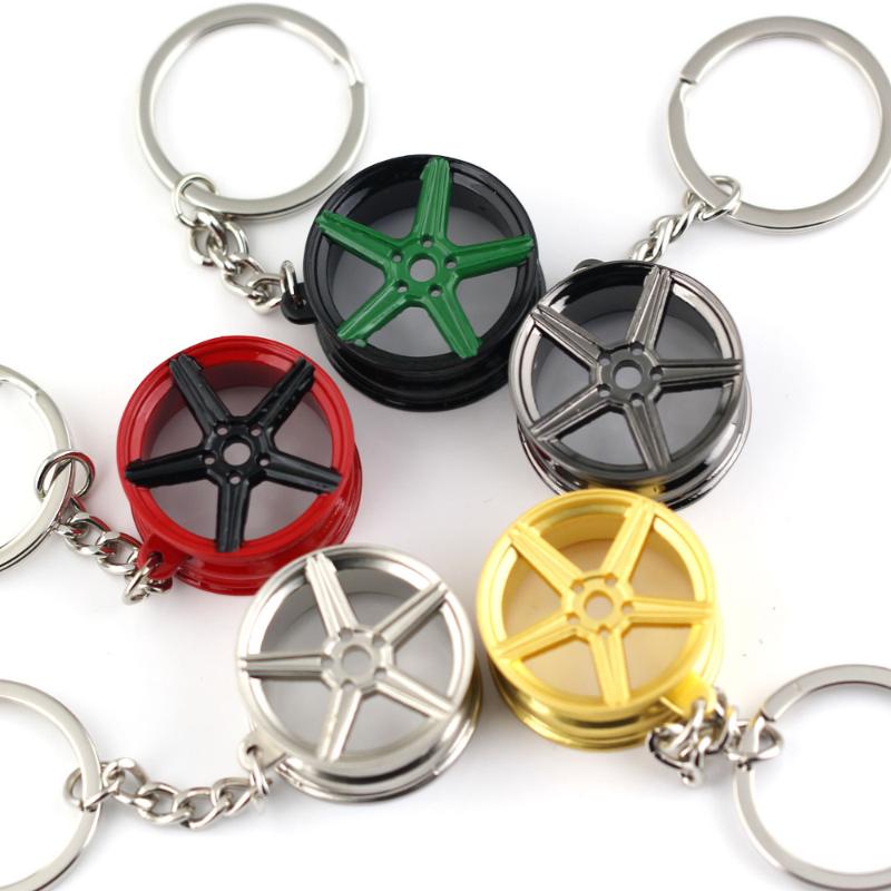 

Keychains 10pcs/lot Wheel Hub Keychain Key Ring Rim Chain Holder High Quality Car Portachiavi Chaveiro Llaveros Hombre