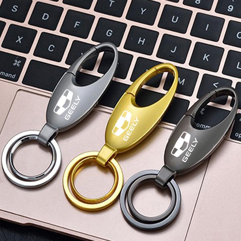 

Keychains Car Alloy Keyring With LOGO Keychain For Geely Emgrand 7 X7 EC7 Atlas Boyue 2 GC6 Parts LC Ec8 Trinket Accessories