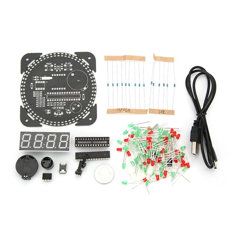 

Timers Upgrade DIY EC1515B DS1302 Light Control Rotation LED Electronic Clock Kit Board Music Alarm