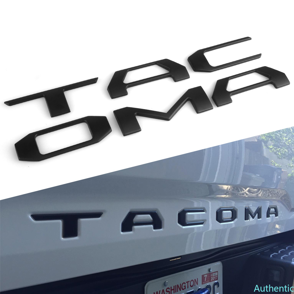 

Auto Tailgate Letters Emblem Cover Sticker Car Tuning For Toyota Tacoma 2016- 2020 Rear Trunk Logo Nameplate Trim Decor Decals, Black