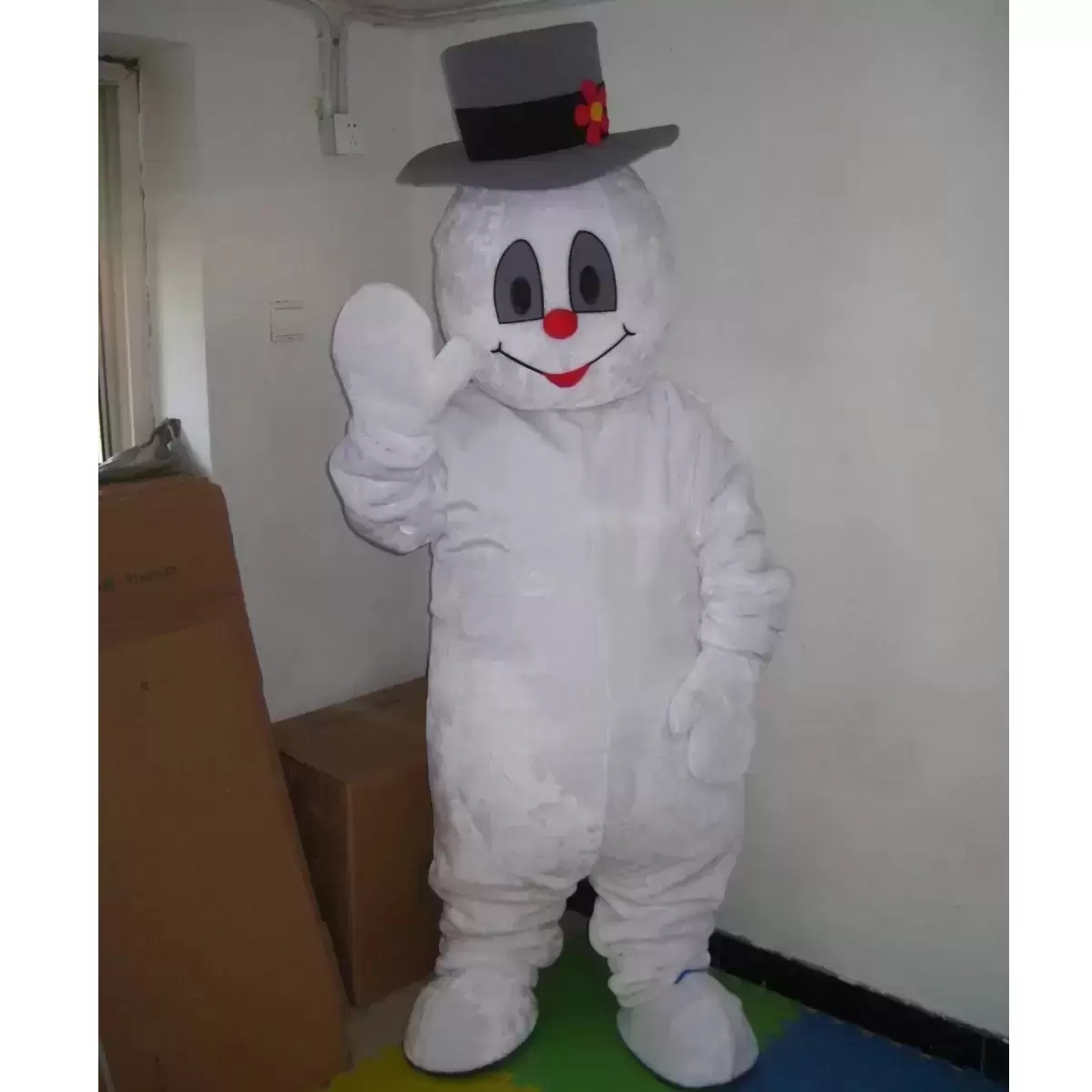 

High quality White Snowman Mascot Costume Halloween Christmas Cartoon Character Outfits Suit Advertising Leaflets Clothings Carnival Unisex Adults Outfit, As pic