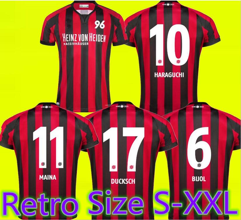 

2021 Hannover 125th 96 anniversary special soccer jerseys home away MAINA 11 BIJOL 6 HARAGUCHI 10 DUCKSCH 17 SCHINDLER 27 21 22 JERSEY SHIRT, Red