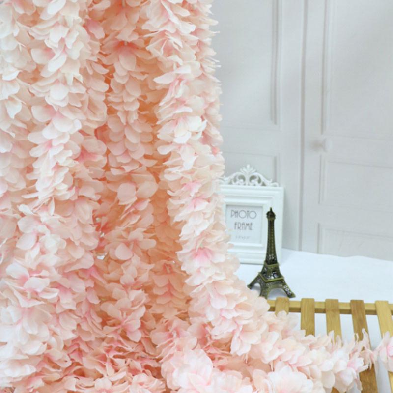 

Decorative Flowers & Wreaths 10pcs 100cm Wedding Decoration Artificial Flower Rattan Pink White Silk Bunch Hanging Basket Square Decor Suppl