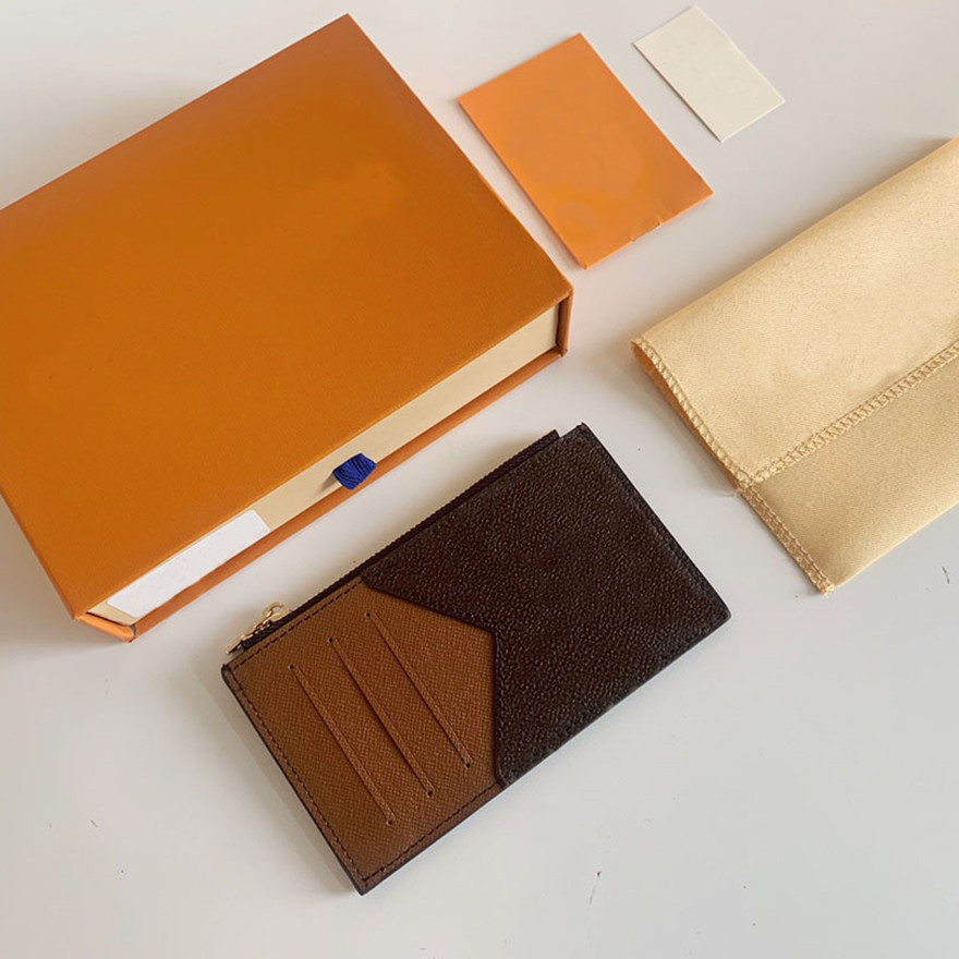 

Hight quality Id Card Holders Zipper Women Men Slim Holder Case Mini Money Bag Ultra Designer Wallets Coin Purse Pocket Interior Slot Pockets 64038, L000