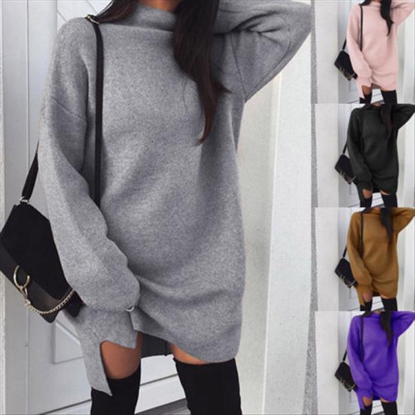 

high collar long sleeve womens dress jumper knitwear pullover, Black;gray