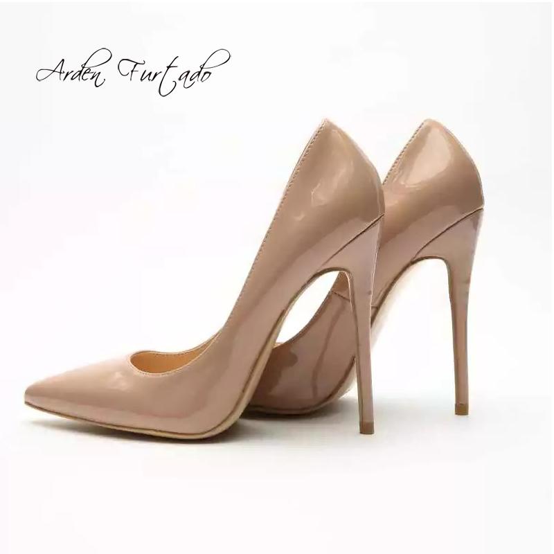 

spring autumn burgundy nude pumps 2021 fashion women's shoes slip-on office lady stilettos heels pointed toe party shoes 12cm 41, Black