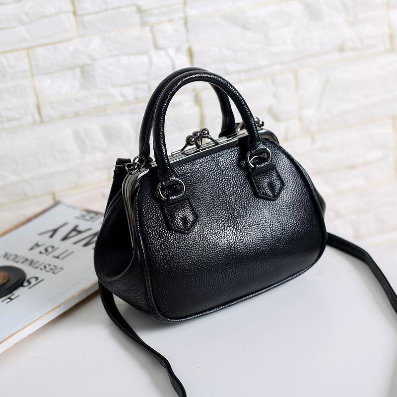 

Vintage Shell Bag Hand Lock Shell Bags Women's Handbags Purses PU Leather Women Shoulder Crossbody Bags, Women bag black