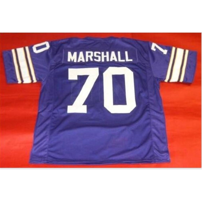 

Goodjob Men Youth women Vintage CUSTOM #70 JIM MARSHALL College Football Jersey size s-5XL or custom any name or number jersey, Purple women s-2xl