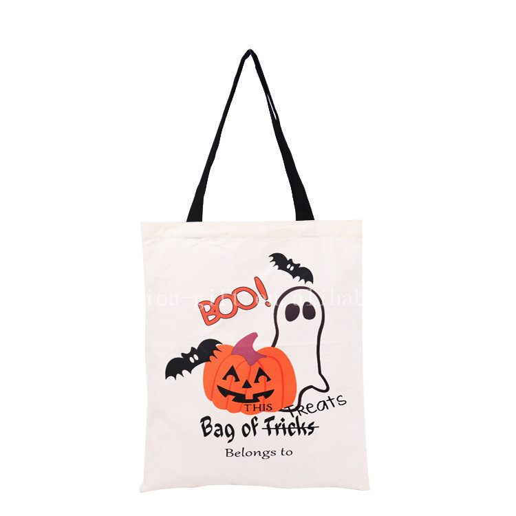

Halloween bag gift Candy Bag Canvas pumpkin party Black Handbag