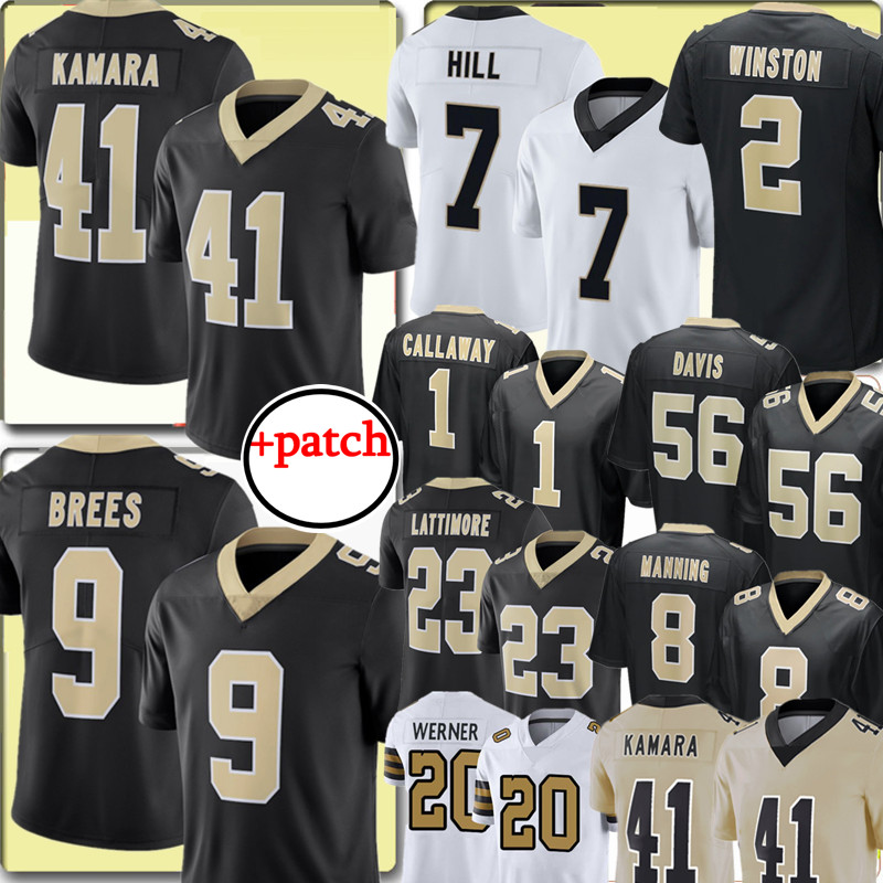 

41 Alvin Kamara 9 Drew Brees Jersey Jameis Winston Taysom Hill Marshon Lattimore Football Jerseys Marquez Callaway Smith Thomas Pete Werner Archie Manning, Men+patch {s-xxxl}