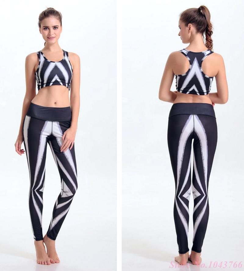 

Sexy Slim Zebra Yoga Set Black and White Stripe Women Sportswear Tracksuit Female Fitness Bra Gym Pants Outfit Tight-fitting