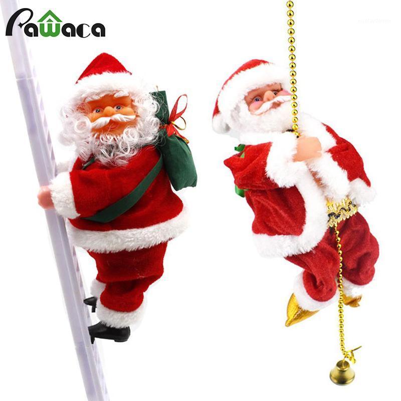 

Christmas Decorations Electric Climbing Ladder Santa Claus Xmas Figurine Tree Ornament Rope Plush Doll Hanging Decoration Year Kids Gifts