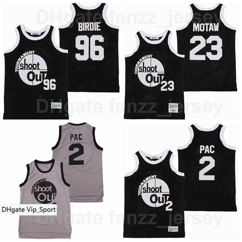 

Moive Tournament Shoot Out Birdmen 96 Tupac Shakur Birdie Jersey Basketball 23 Motaw Wood 2 PAC Above The Rim Costume Double Team Color, 2 grey