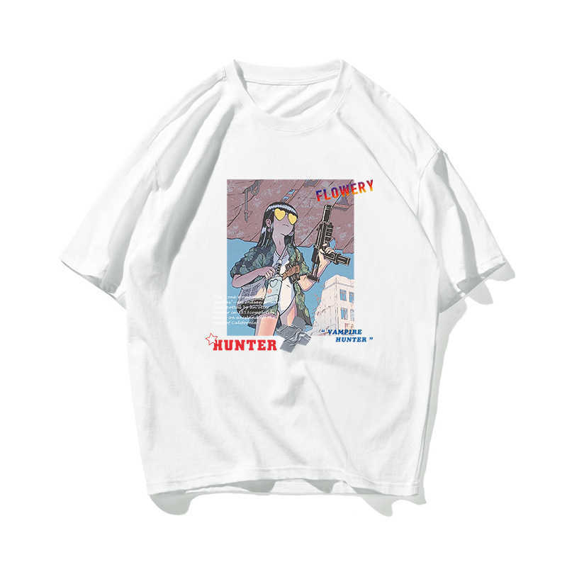 

Japan Style Print Hip Hop Oversize Couple T Shirt Men Streetwear Harajuku Tshirt Short Sleeve Cotton Loose HipHop T-Shirt Basic 210603, Light blue